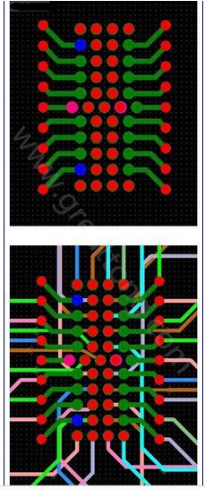 焊盤內(nèi)過(guò)孔用于內(nèi)部，而外部引腳在0.5mm柵格上扇出-深圳宏力捷