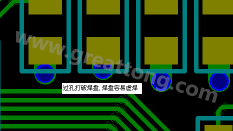 PCB設計案例分析：過孔破焊盤，造成SMT虛焊