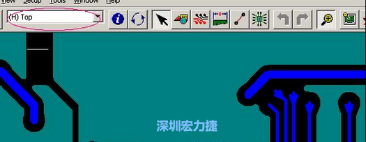 如果圖形像下圖一樣無法顯示鉆孔，只須圖（186）將紅色圈住的活動(dòng)層改為當(dāng)前顯示層即可。